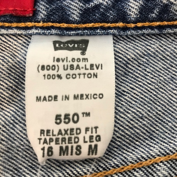 Levis 550 Cut-Off Jean Shorts Hi Waist Plus sz 16 - Picture 5 of 6